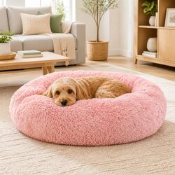 Large Pet Bed - Dimensions 90cm, Polyester Material