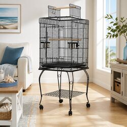 Large Bird Cage 145cm: Wrought Iron Construction