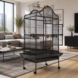 Large Open Top Bird Cage 168cm with Wrought Iron Frame