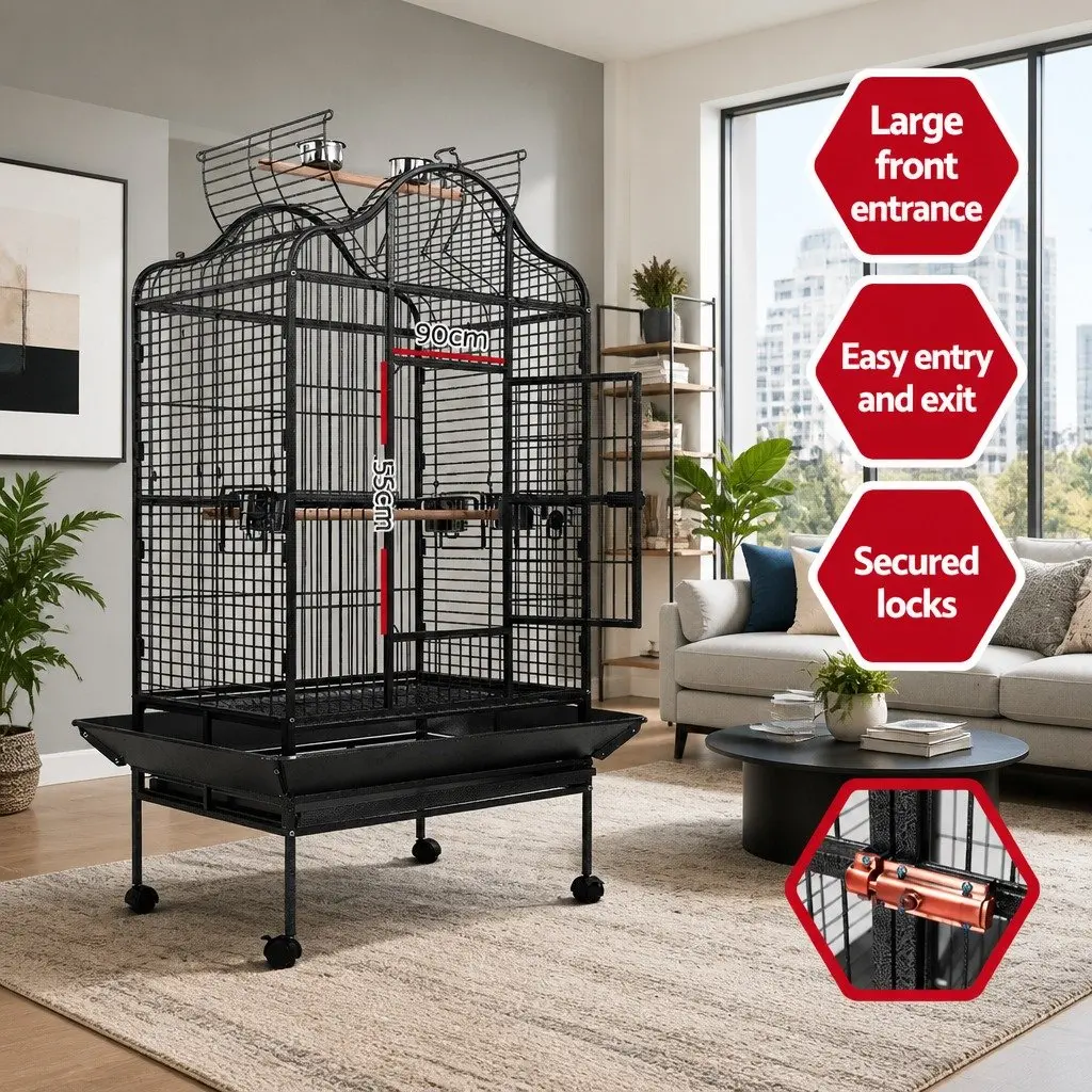 Large Open Top Bird Cage 168cm with Wrought Iron Frame