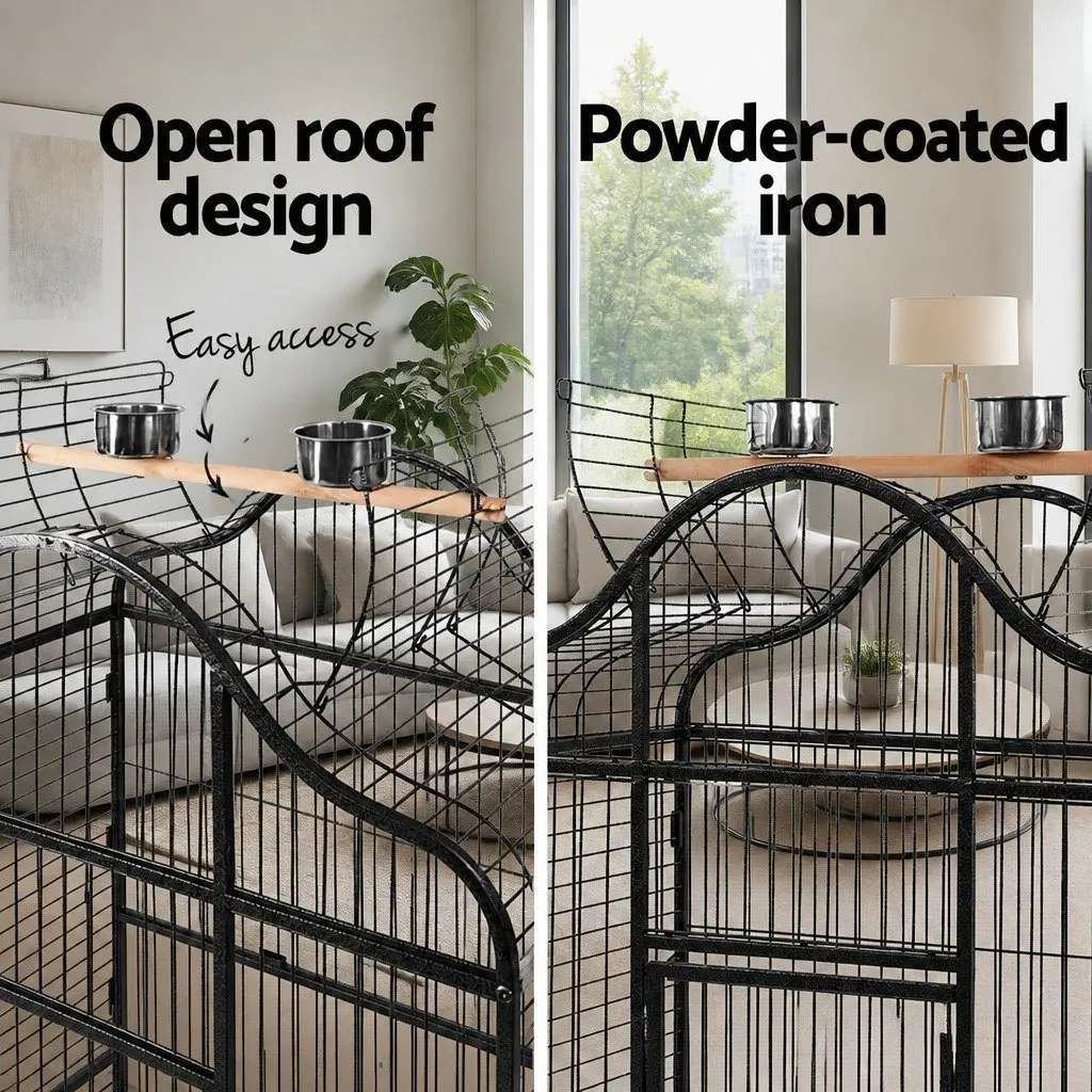 Large Open Top Bird Cage 168cm with Wrought Iron Frame