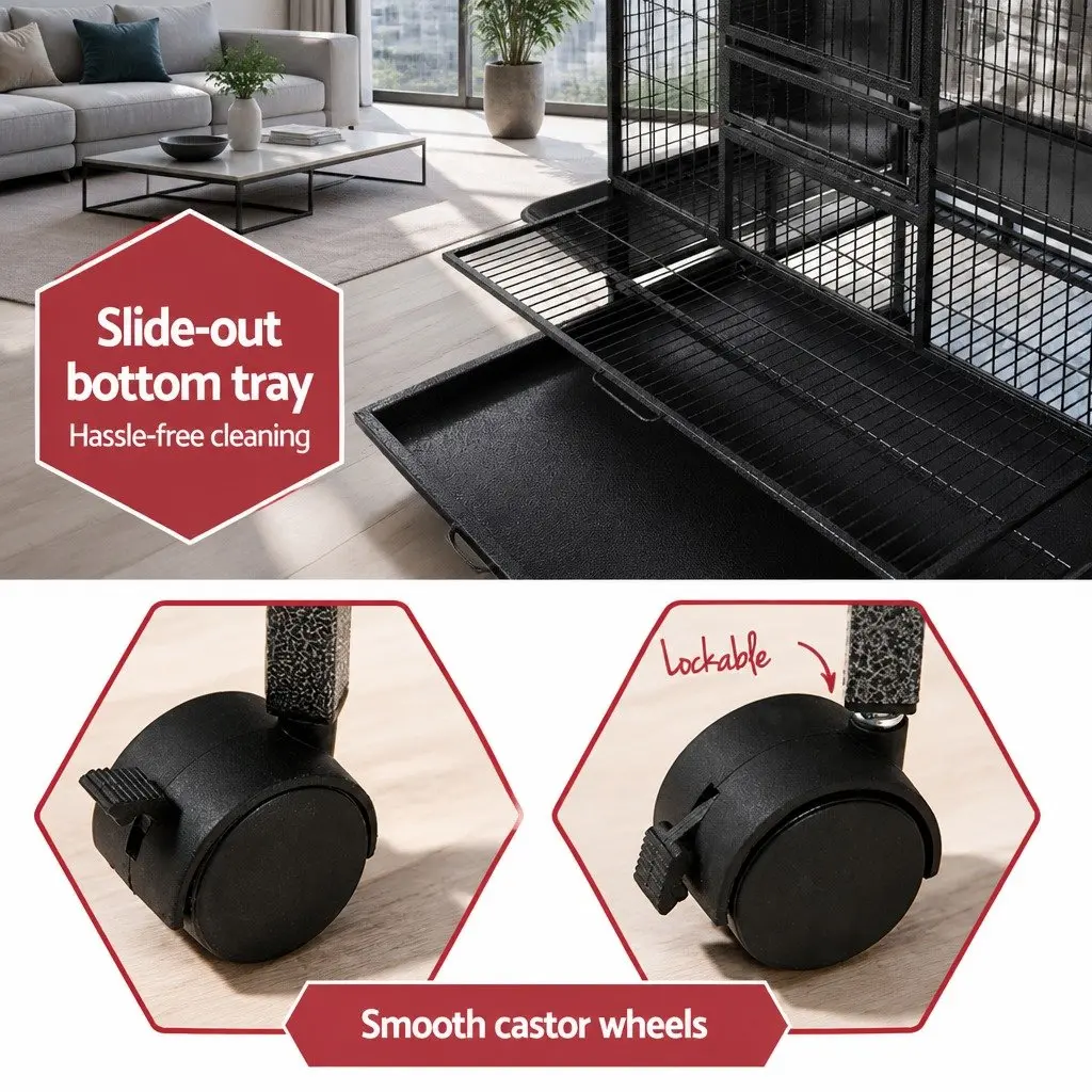 Large Open Top Bird Cage 168cm with Wrought Iron Frame