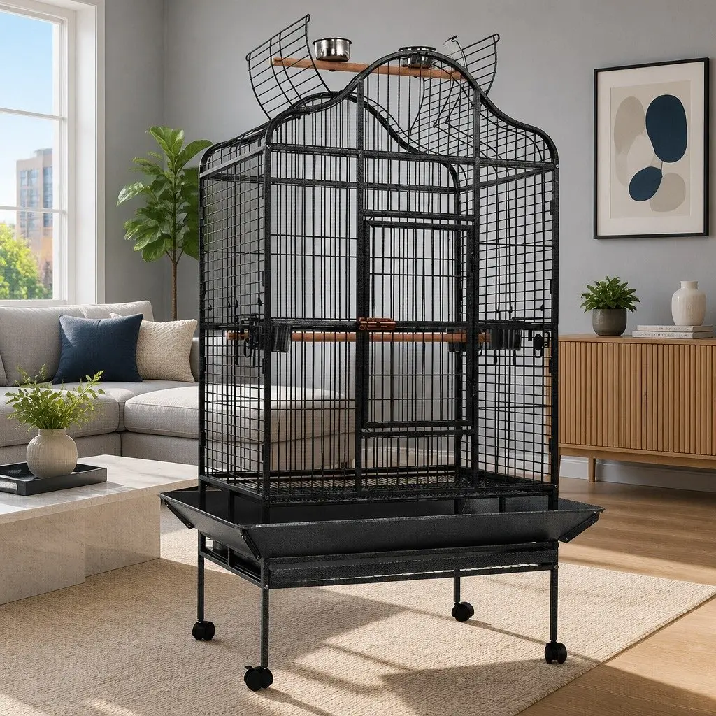 Large Open Top Bird Cage 168cm with Wrought Iron Frame