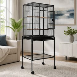 144cm Bird Cage with Wrought Iron Frame and Dimensions