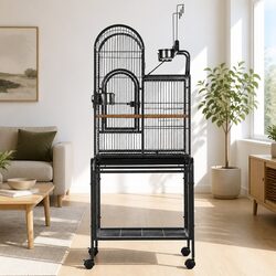Large Black Metal Bird Cage Aviary - Dimensions 152.5cm