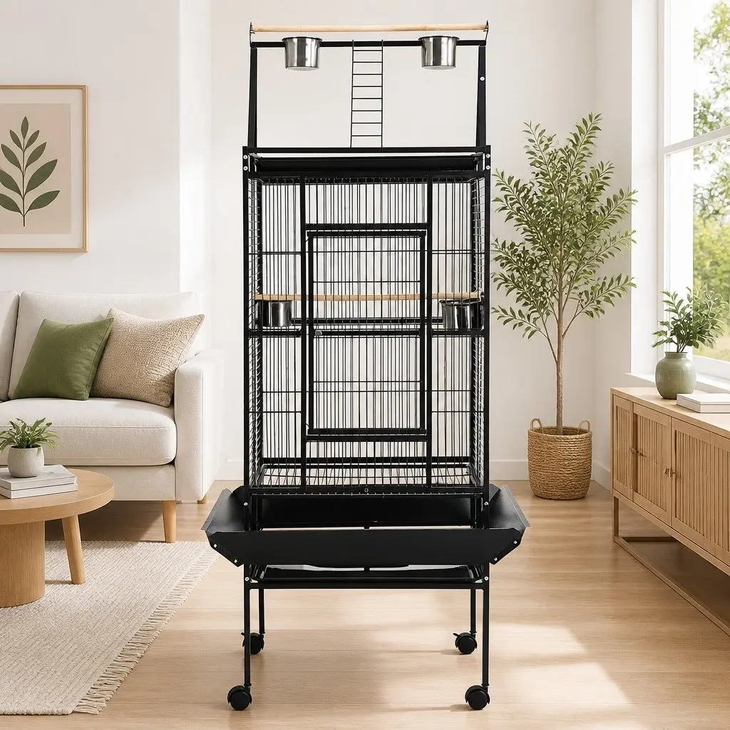 Large Bird Cage Aviary for Pet Birds 173cm Tall with Perches and Food Bowls