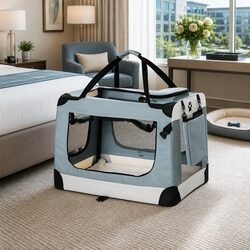 Spacious 90x61CM Portable Pet Carrier - 2XL Blue