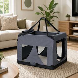 XL Pet Carrier Soft Crate Dimensions 82x58cm, Grey