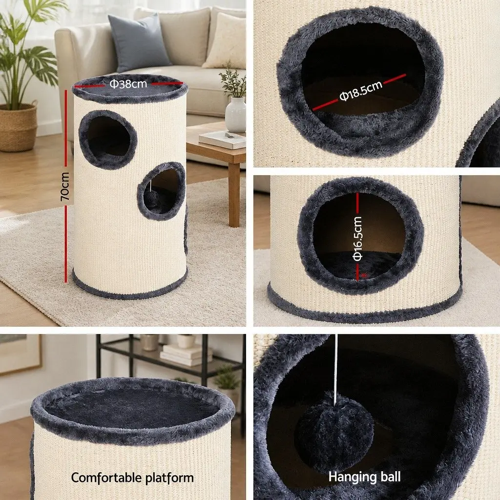 Cat Tree 70cm with Toys and Multiple Levels