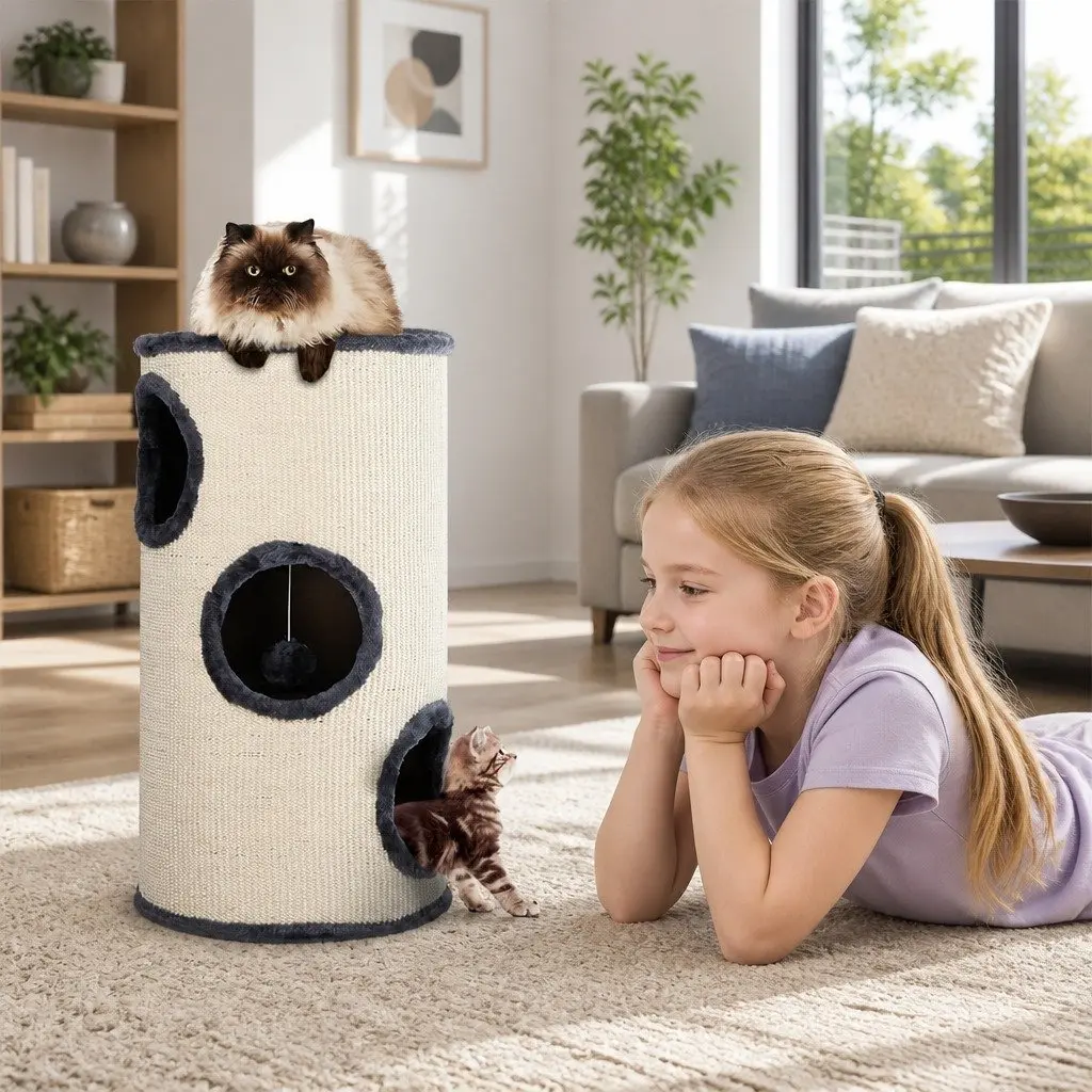 Cat Tree 70cm with Toys and Multiple Levels
