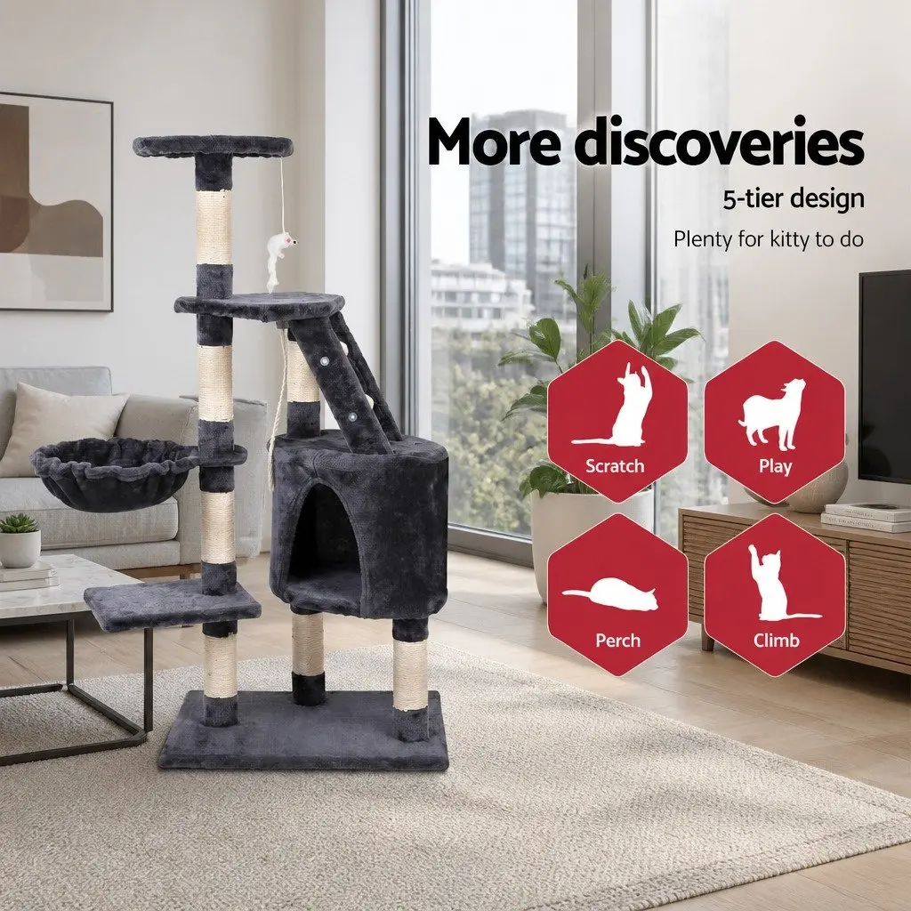 Cat Tree for Cats 120cm Multi-Level Scratching Post Tower Condo House Bed Perch Climb