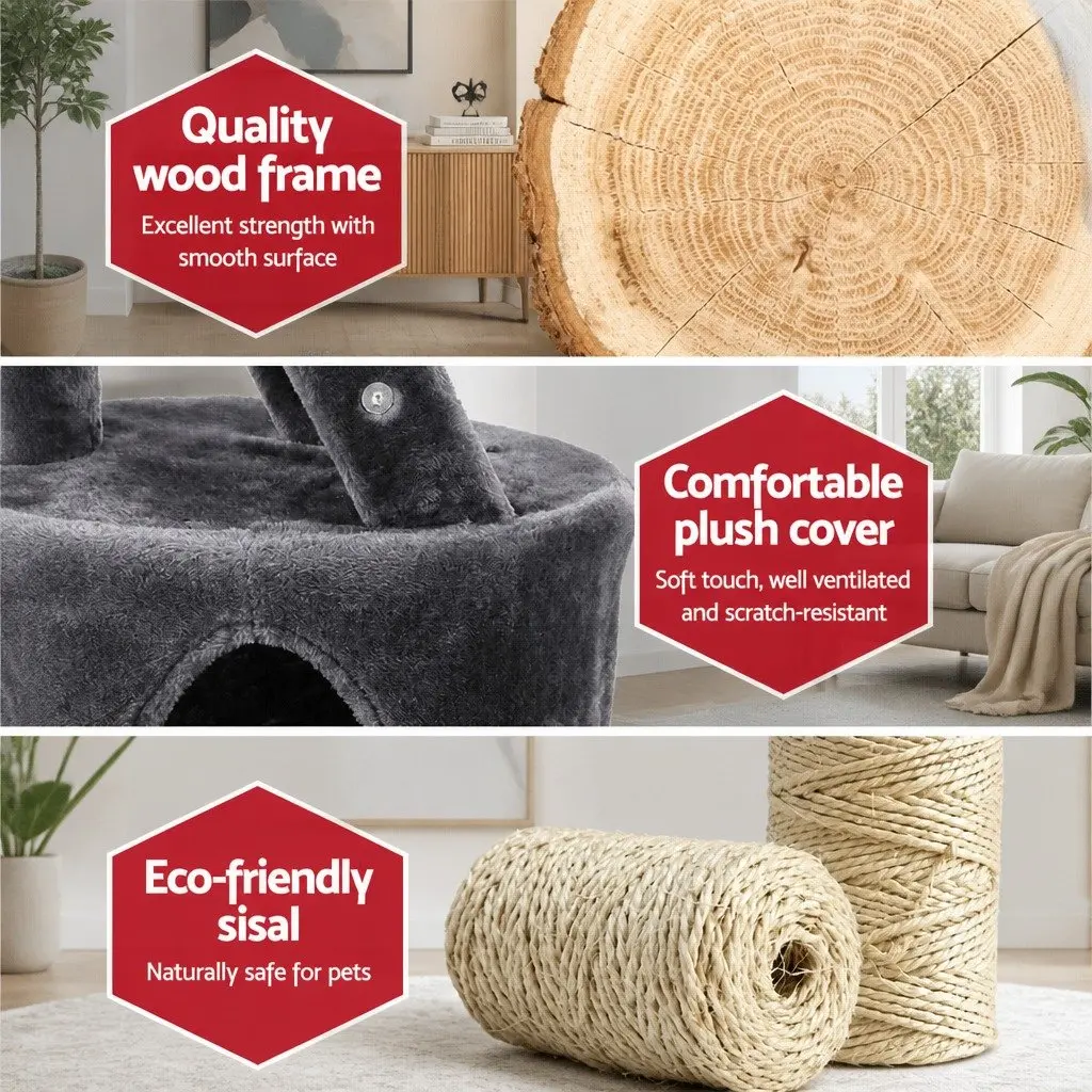 Cat Tree for Cats 120cm Multi-Level Scratching Post Tower Condo House Bed Perch Climb