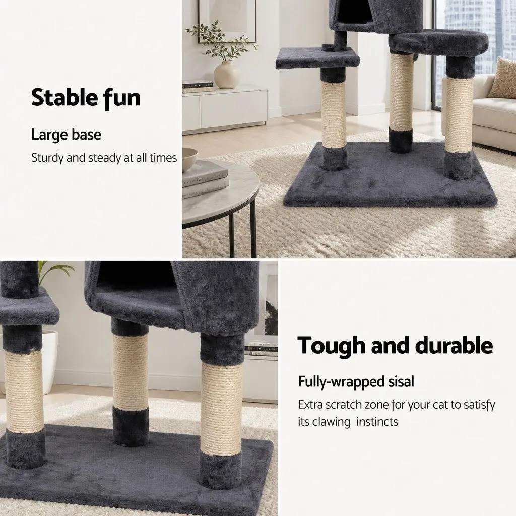 Cat Tree for Cats 120cm Multi-Level Scratching Post Tower Condo House Bed Perch Climb