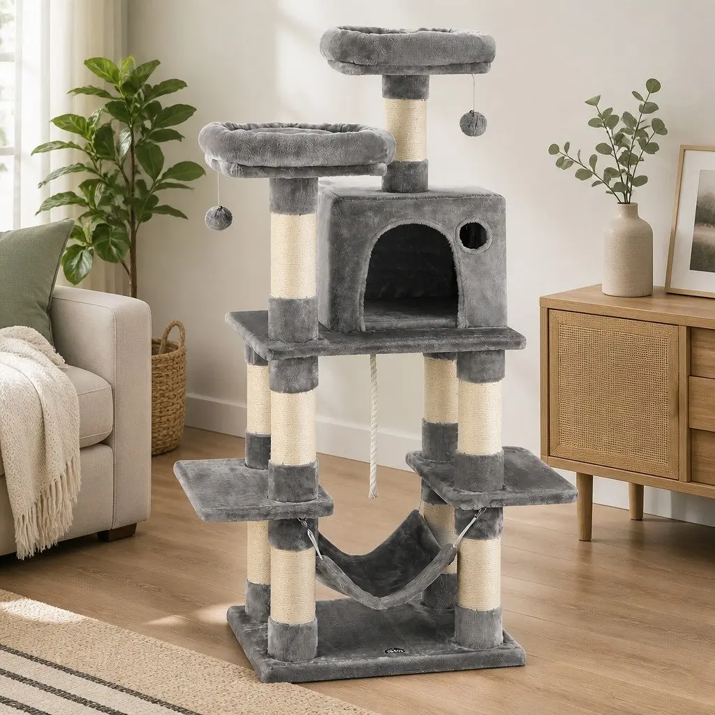 145cm Multi-Level Cat Tree with Scratching Post