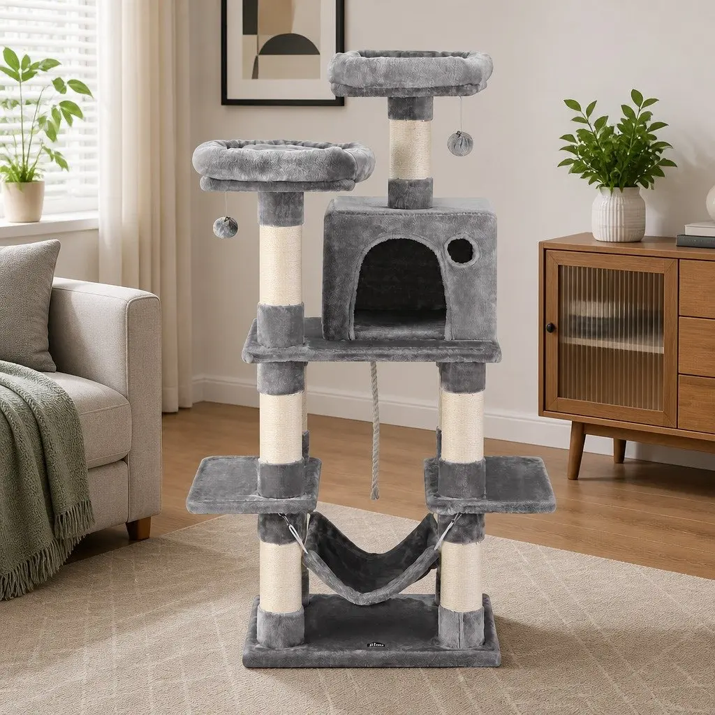 145cm Multi-Level Cat Tree with Scratching Post