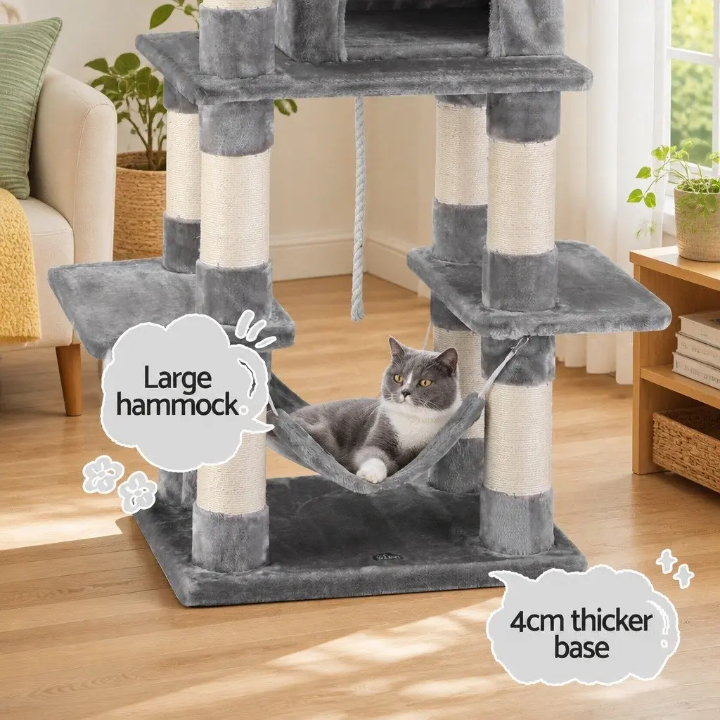 145cm Multi-Level Cat Tree with Scratching Post