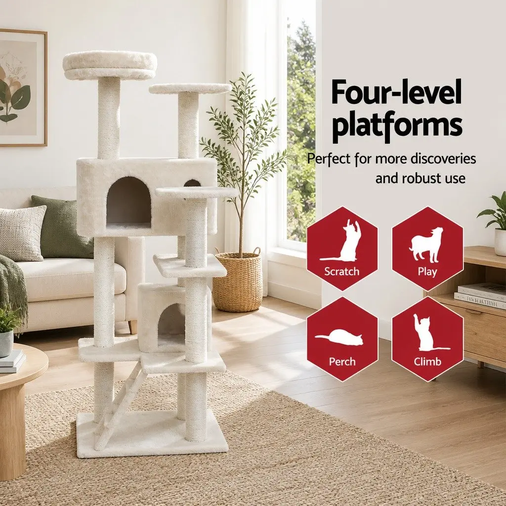 134cm Cat Tree with Multiple Levels