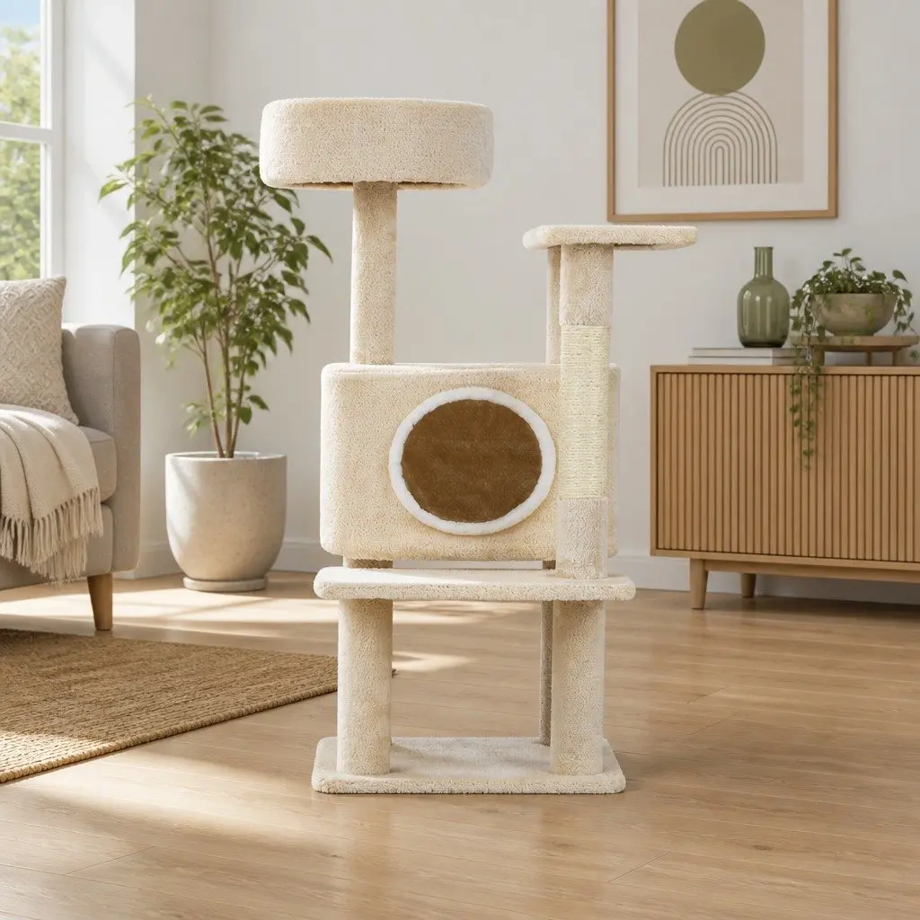 90cm Multi-Level Cat Scratching Post Tower