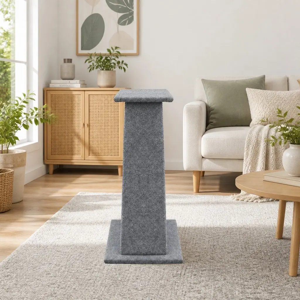 Cat Scratching Post Tower 82cm Grey Condo Tree Climbing House Ramp Perch