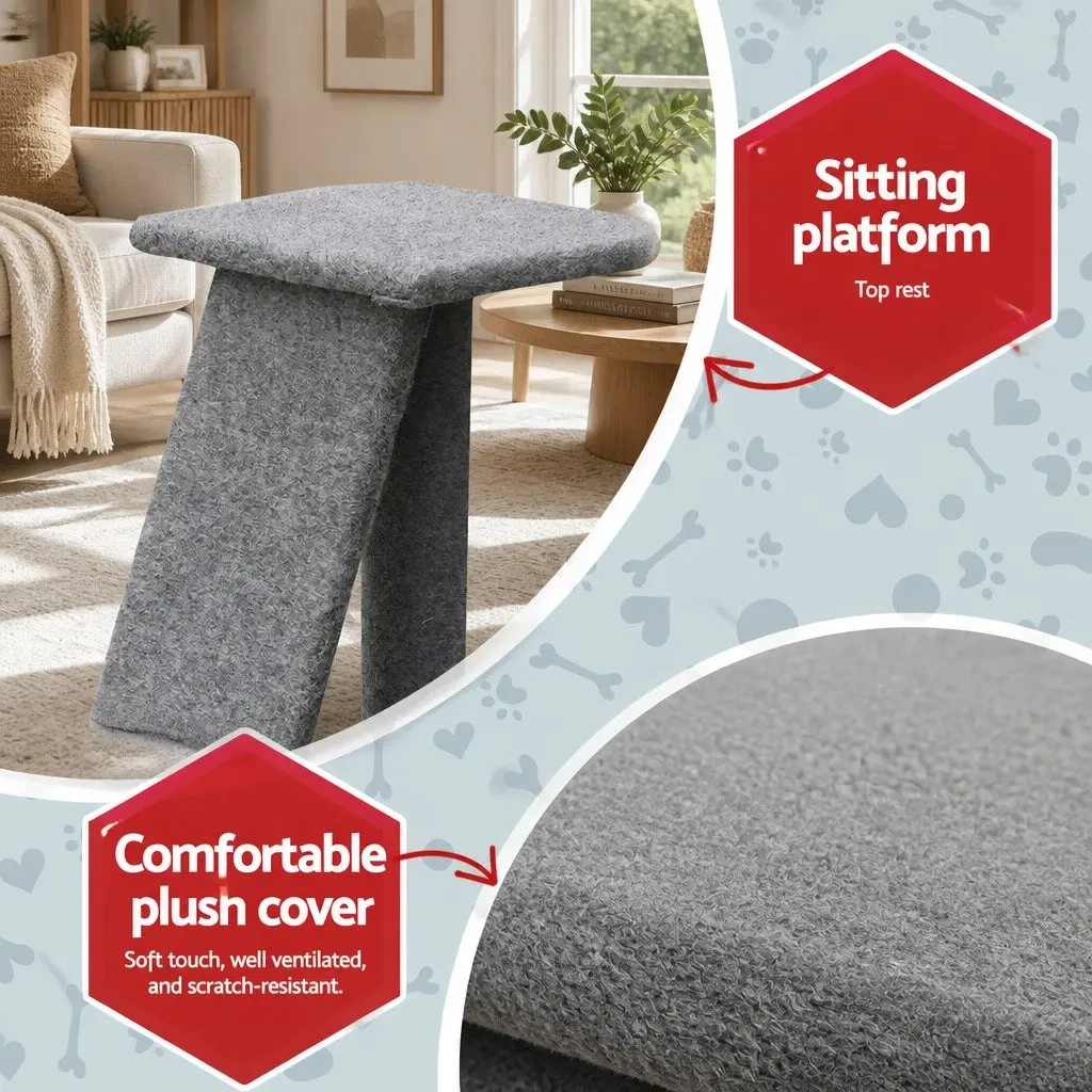 Cat Scratching Post Tower 82cm Grey Condo Tree Climbing House Ramp Perch