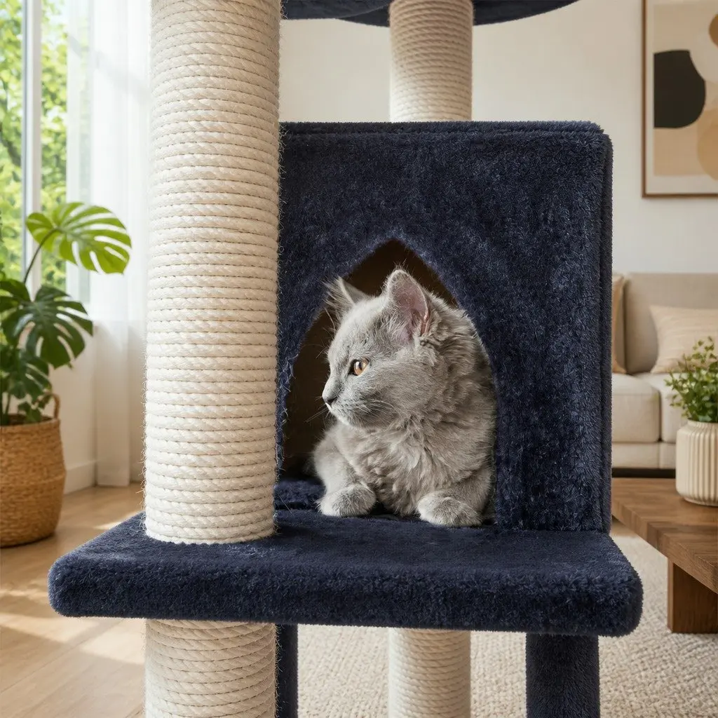 244cm Multi-Level Cat Tree in Grey