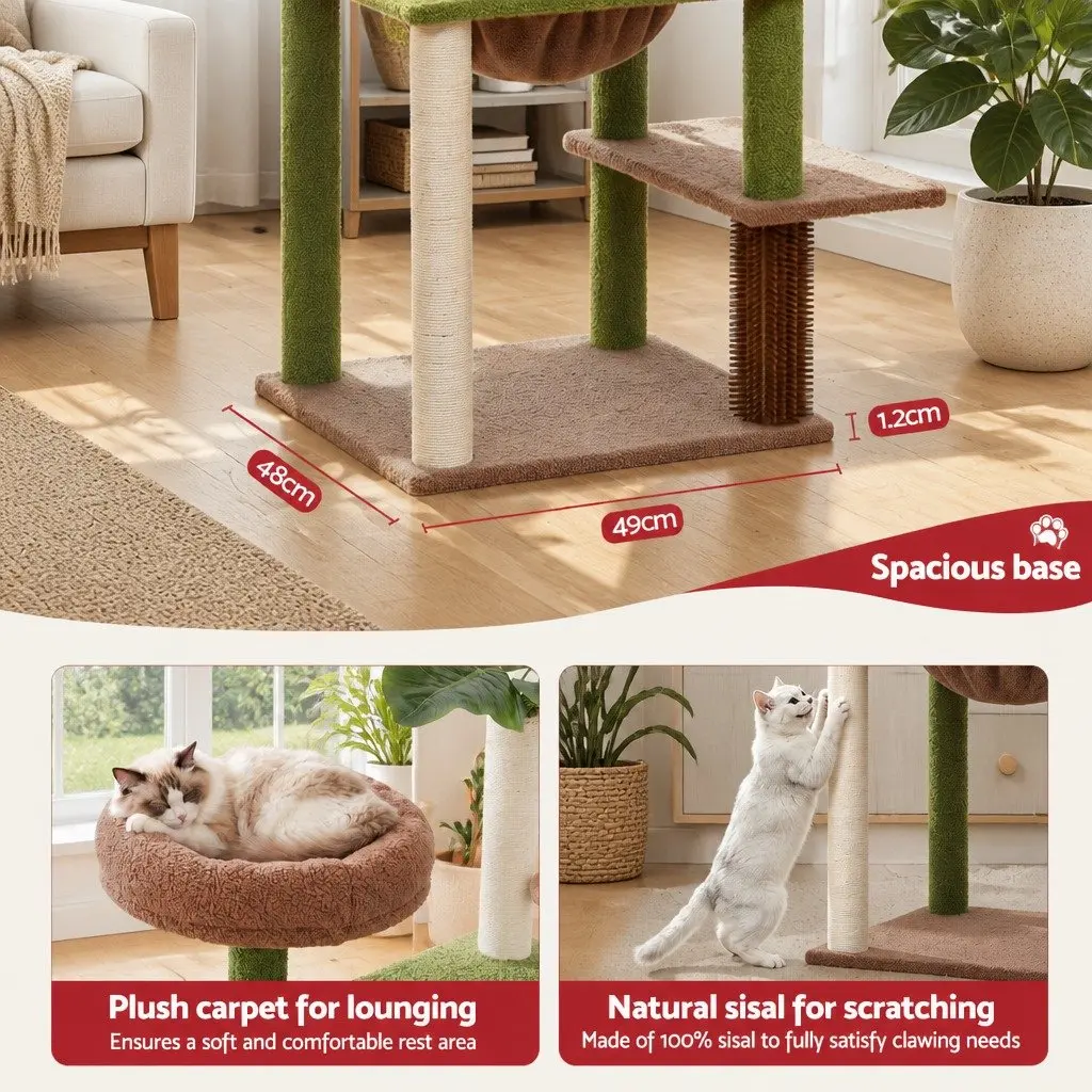 Cat Tree Tower Indoor 152cm Multi-Level Scratching Post with Jungle Canopy