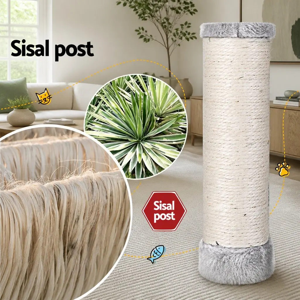 Cat Tree Scratching Post Condo House Multi-Level 143cm Grey Wooden Pet