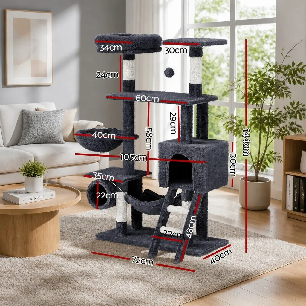Multi-Level Cat Tree Tower 144cm