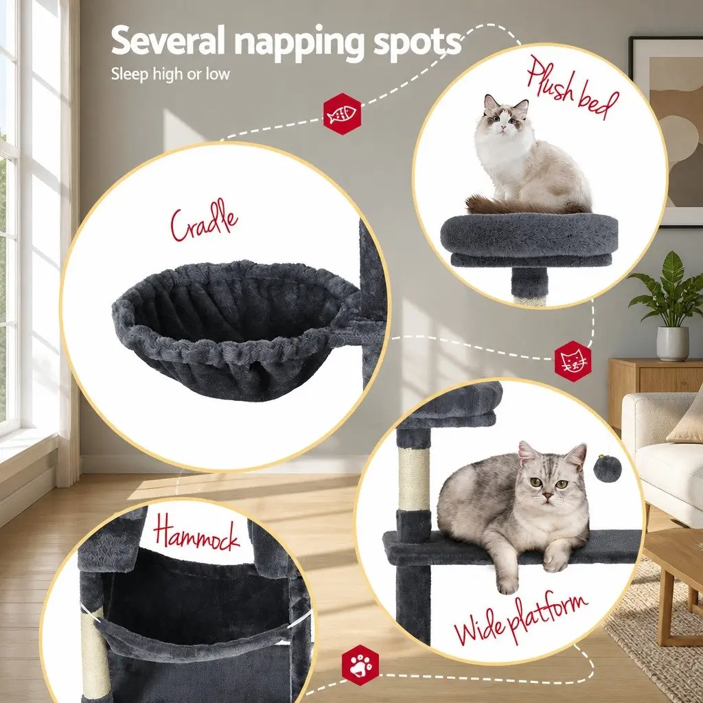 Multi-Level Cat Tree Tower 144cm