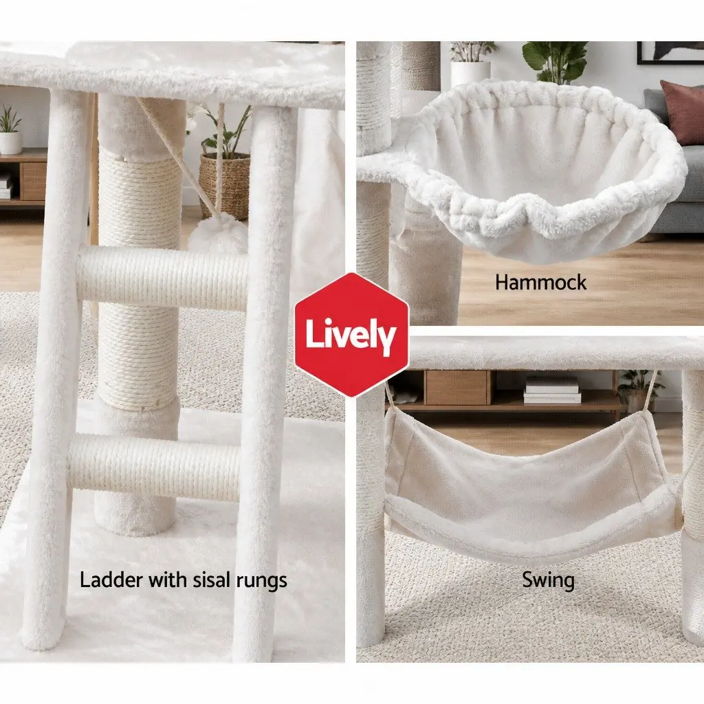 Cat Tree 141cm Medium Scratching Post Tower Condo with Sisal Poles Plush Bed