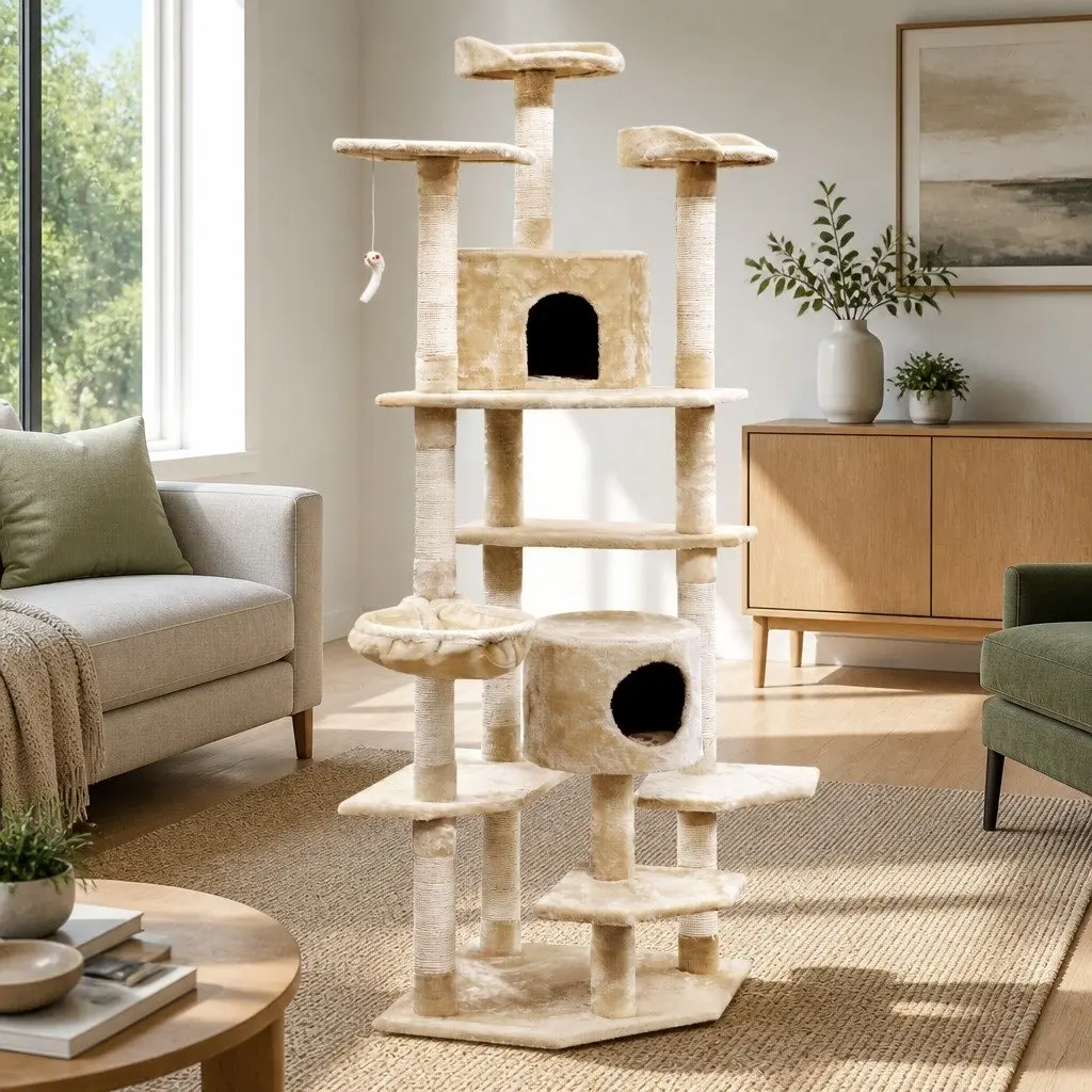 Cat Tree 203cm with Hammock and Cubes