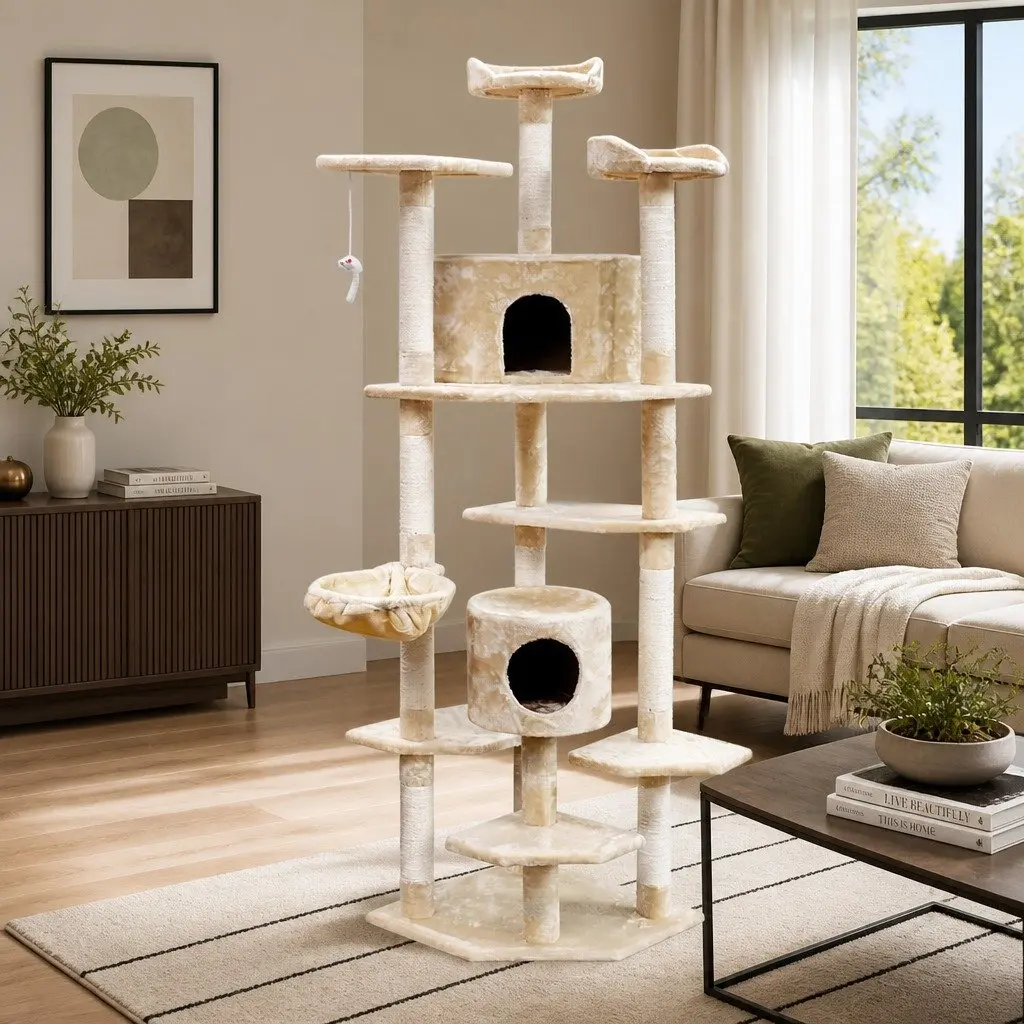 Cat Tree 203cm with Hammock and Cubes