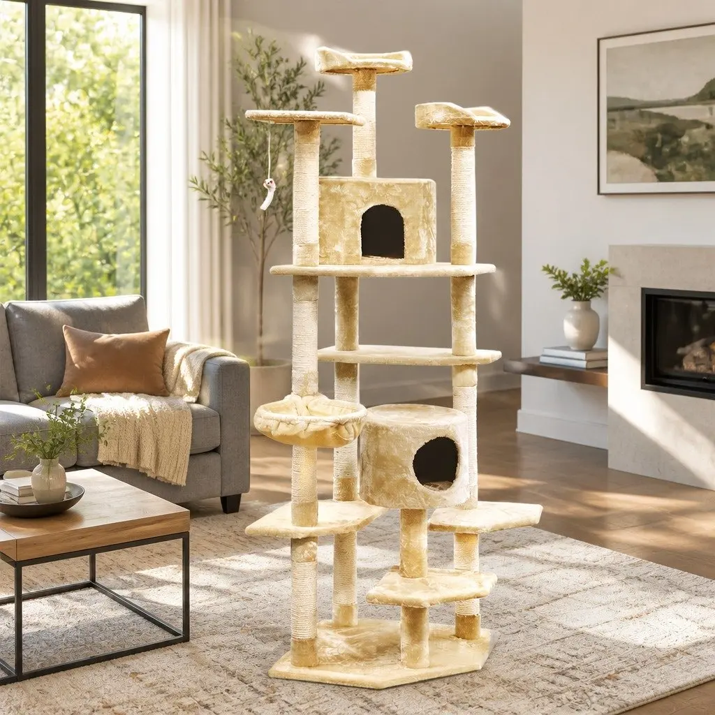 Cat Tree 203cm with Hammock and Cubes