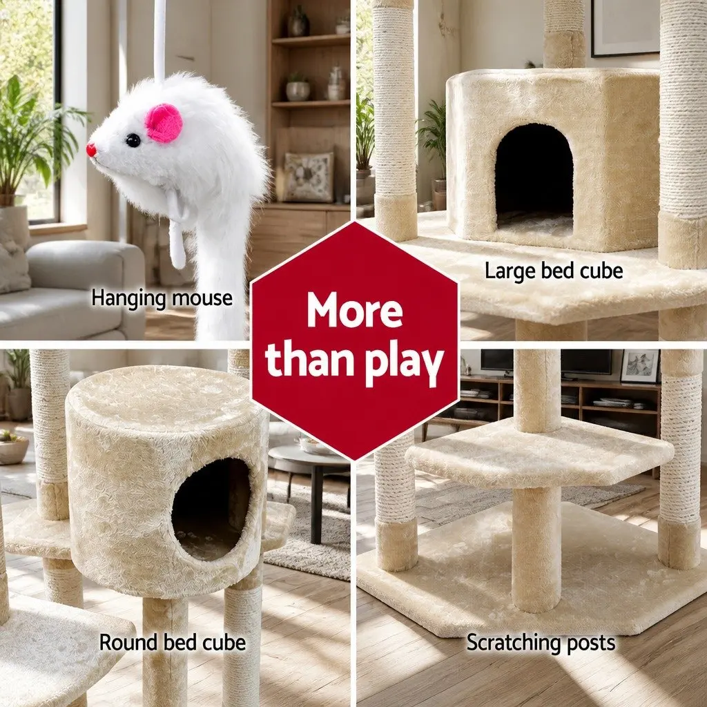 Cat Tree 203cm with Hammock and Cubes