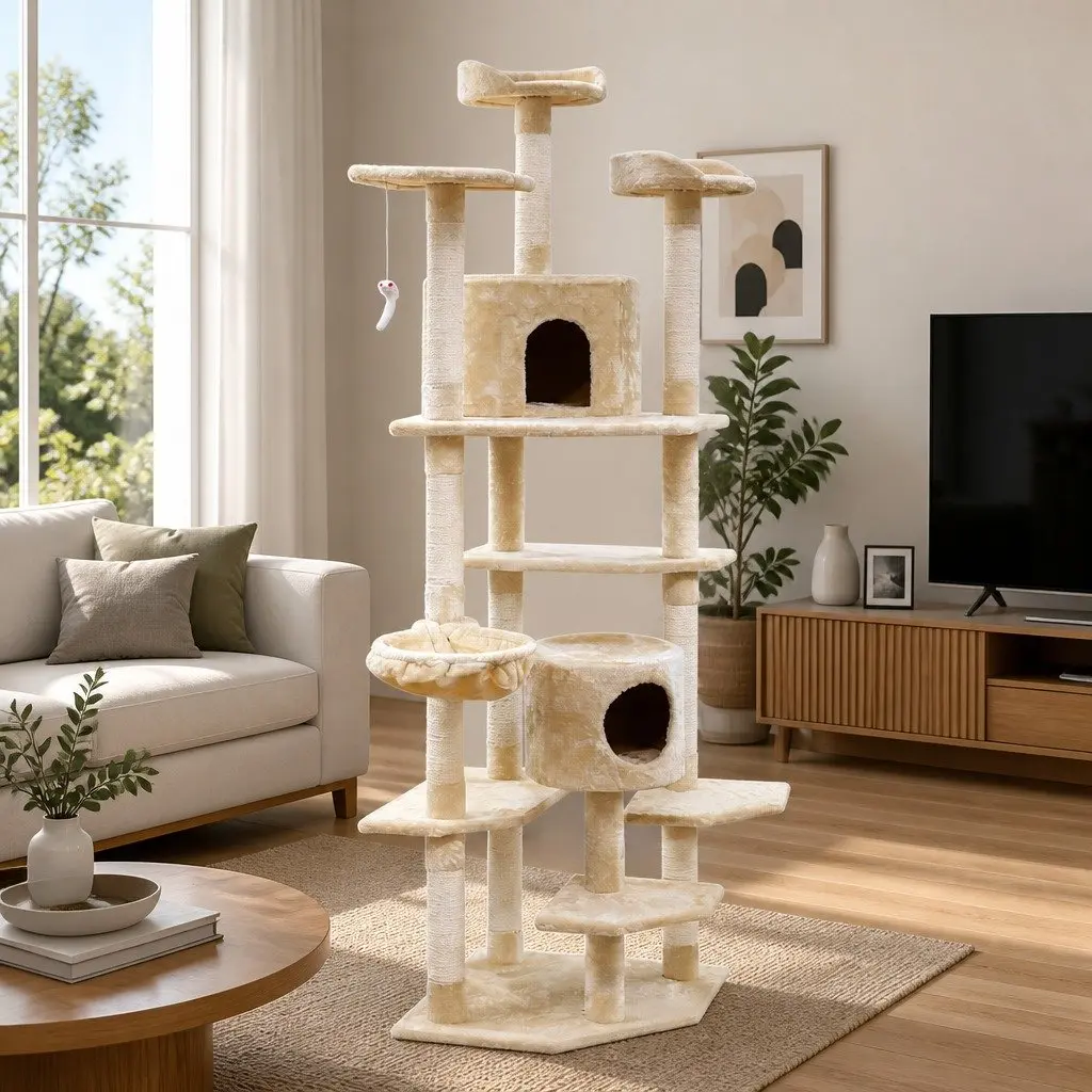Cat Tree 203cm with Hammock and Cubes