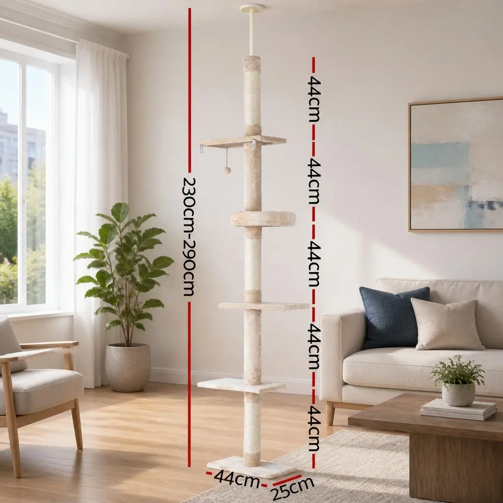290cm Cat Tree with 5 Platforms