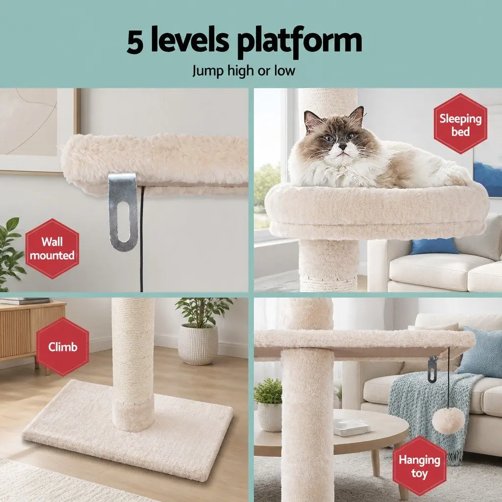 290cm Cat Tree with 5 Platforms