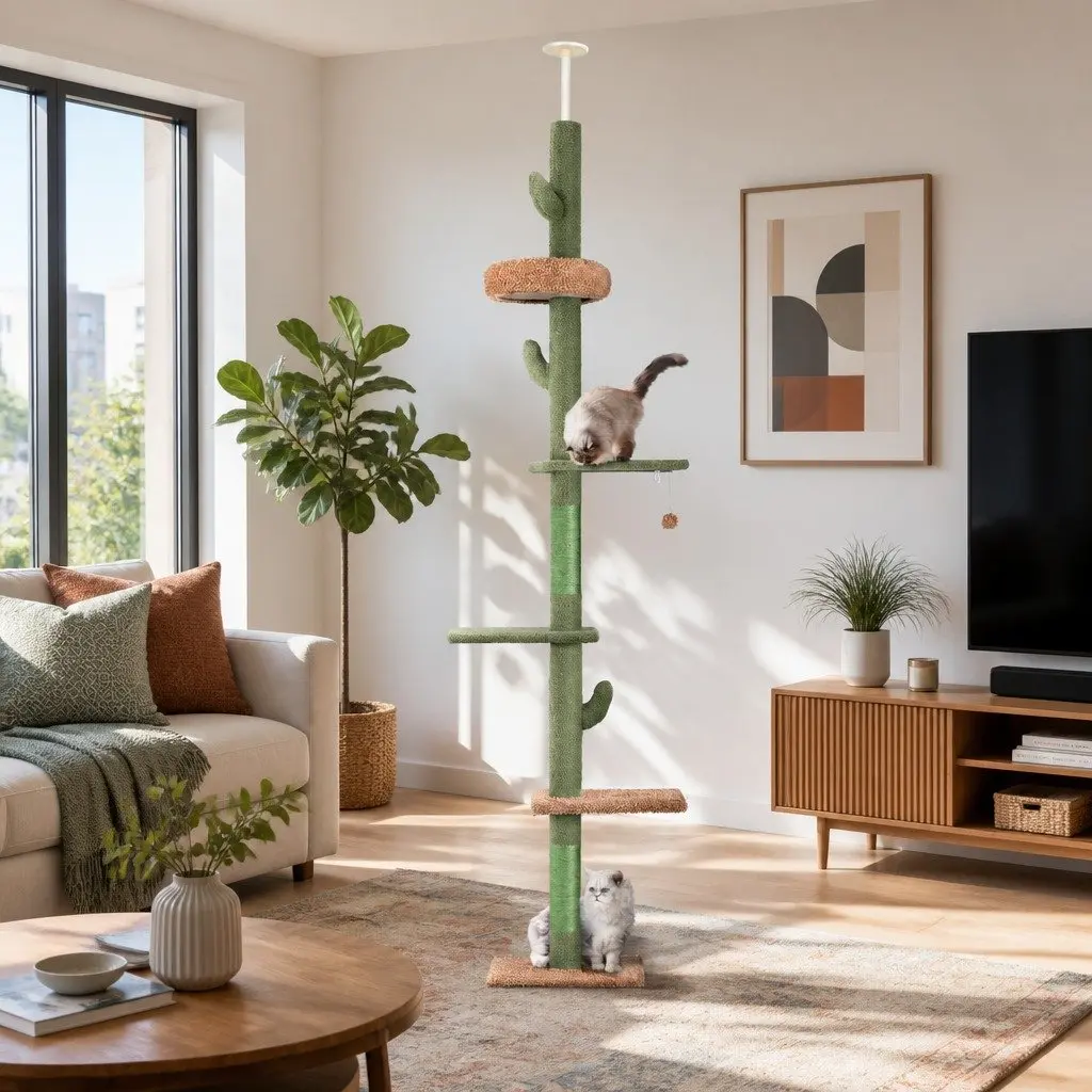 Adjustable Cat Tree Tower 290cm