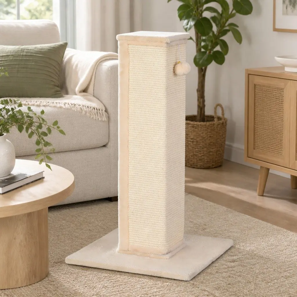 Cat Scratching Post 89cm Tall Tower Condo Bed House Perch Climbing Scratcher