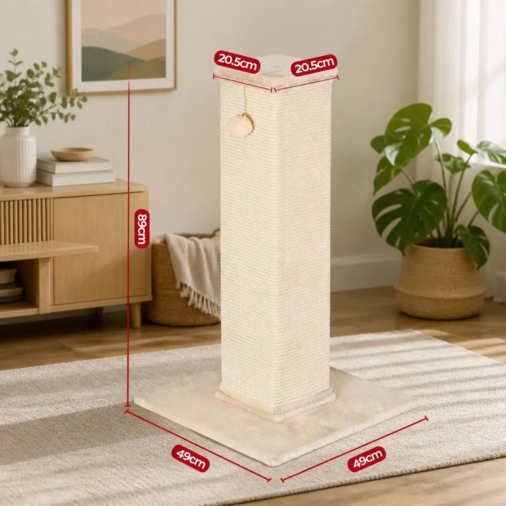 Cat Scratching Post 89cm Tall Tower Condo Bed House Perch Climbing Scratcher