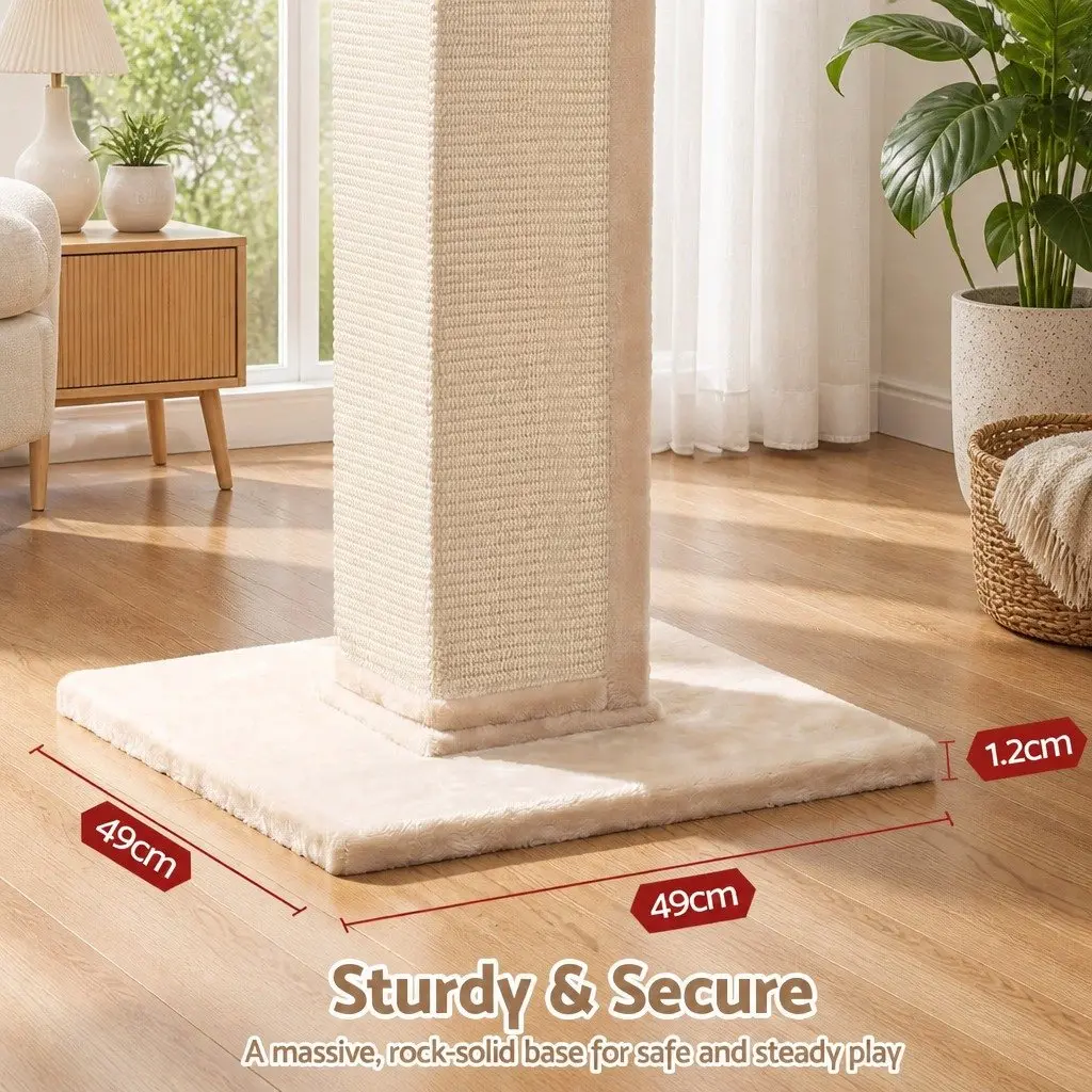 Cat Scratching Post 89cm Tall Tower Condo Bed House Perch Climbing Scratcher
