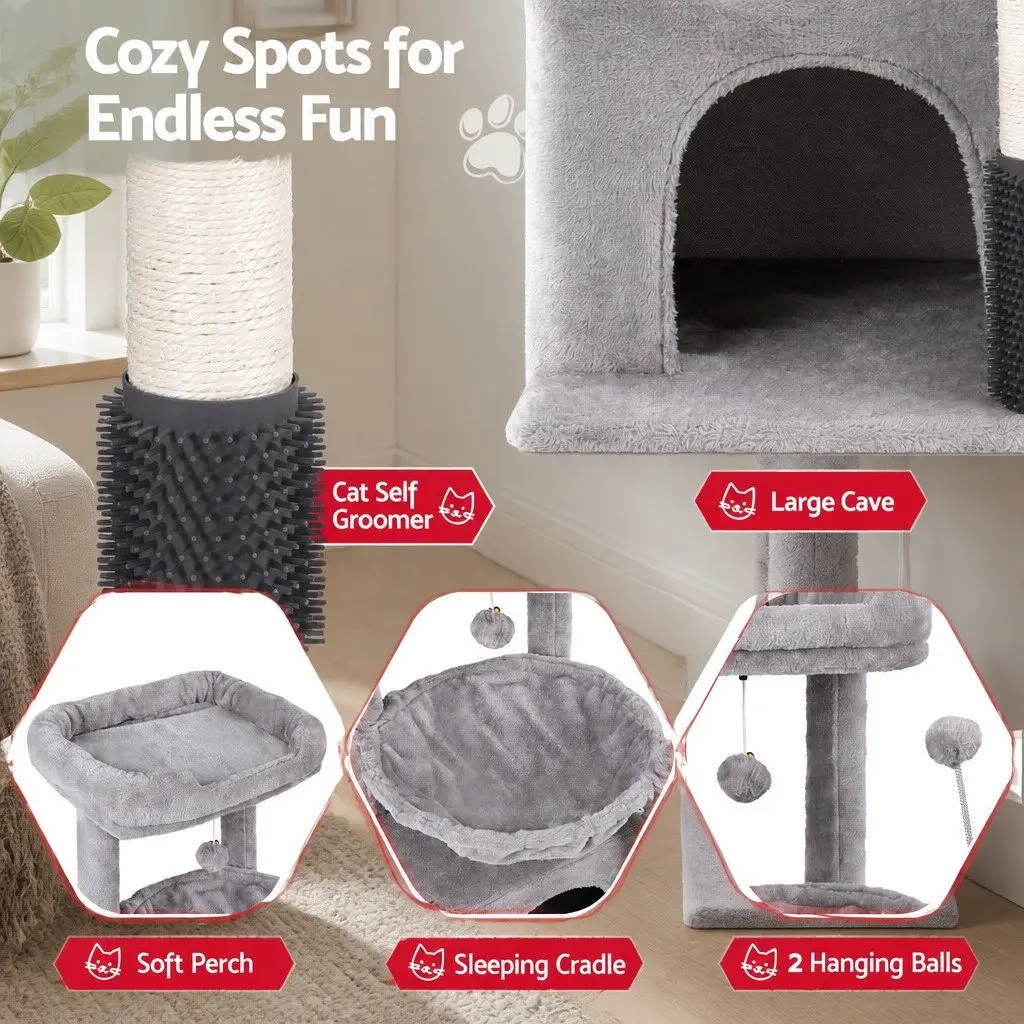 Cat Tree Tower 82cm Scratching Post Multi-Level Platform Perches House Light