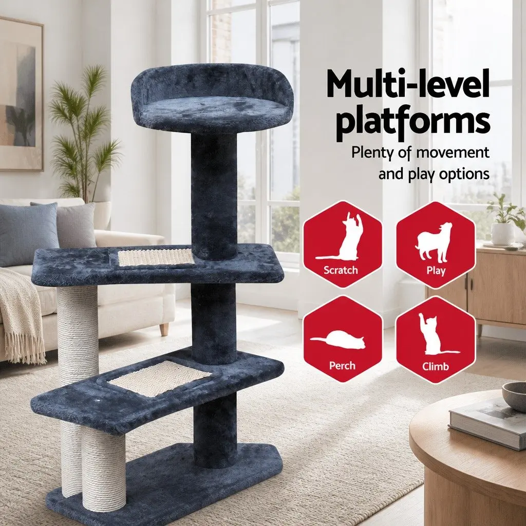 Cat Scratching Post Tree for Cats 100cm Multi-Level Condo with Platforms and Steps