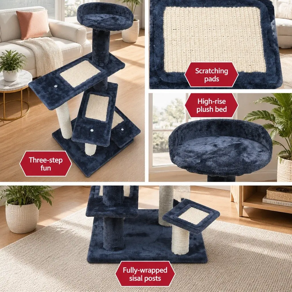Cat Scratching Post Tree for Cats 100cm Multi-Level Condo with Platforms and Steps