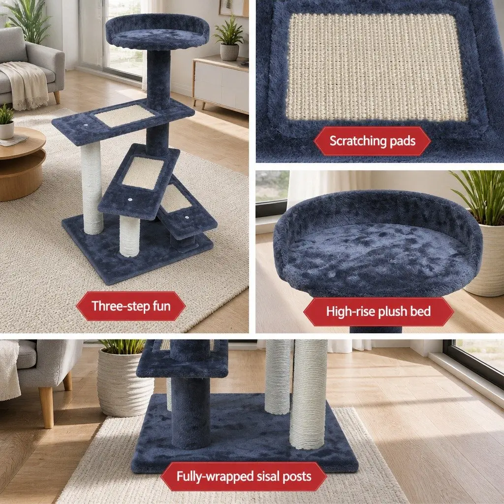 Cat Scratching Post Tree for Cats 100cm Multi-Level Condo with Platforms and Steps