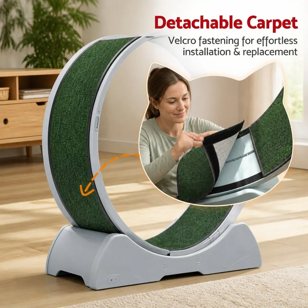 Cat Exercise Wheel Treadmill Indoor 78cm Mute Roller Safety Lock Detachable