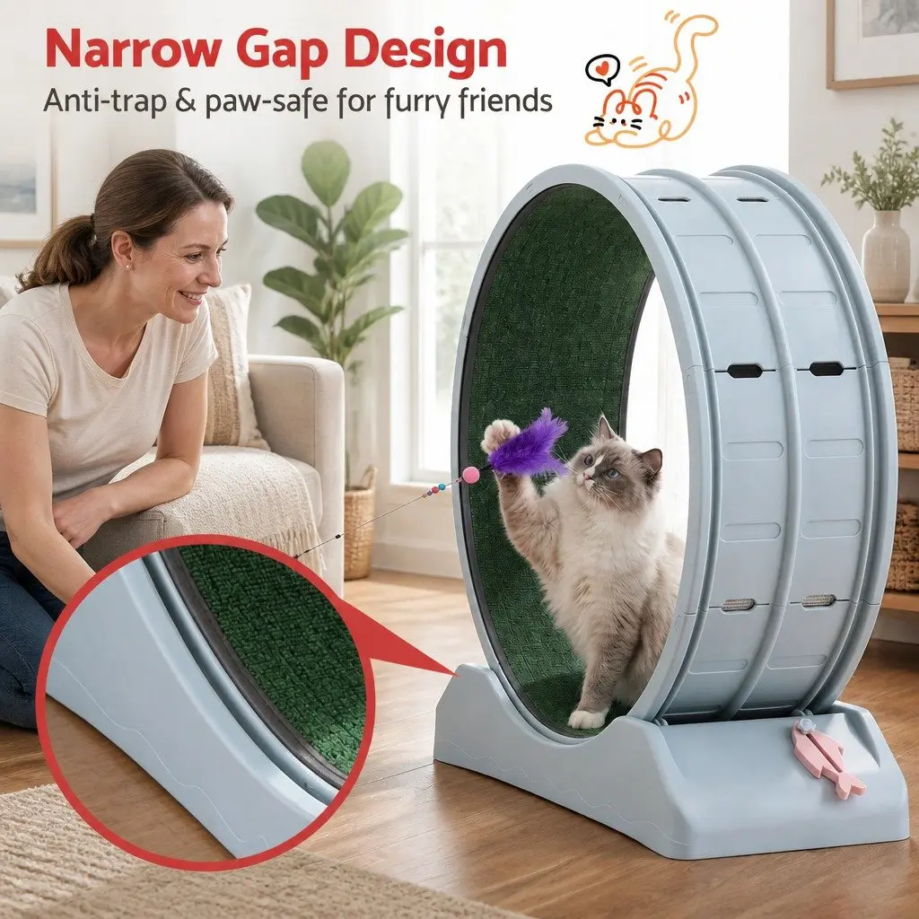 Cat Exercise Wheel Treadmill Indoor 78cm Mute Roller Safety Lock Detachable