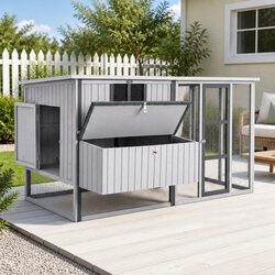 Chicken Coop Dimensions 219cm Rabbit Hutch with Nesting Box