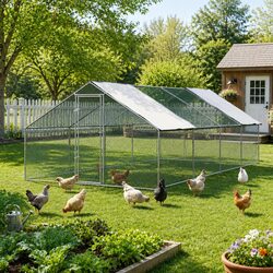 Chicken Coop Cage 3x8x2m Galvanised Steel Spacious Poultry Pet Housing Run