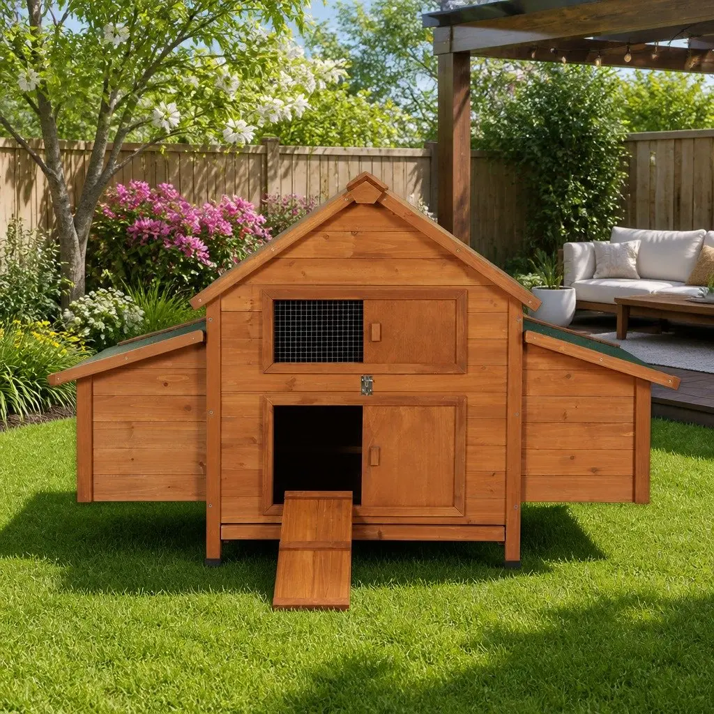 Large 150cm Chicken Coop Rabbit Hutch with Ramp
